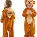 Vervsolys Animal Onesie Costumes for Kids, Plush One-Piece Pajamas, 110/90