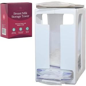 Nurse & Nourish Breast Milk Storage Tower with Tray - Nurse & Nourish - Holds Up to 60 oz - Easily Organize and Freeze Milk - Breastfeeding Essentials - Breastmilk Storage Containers for Freezer (1 Pack)