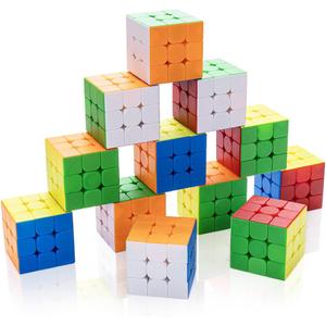 12 Pack 3x3 Speed Cube Set, Stickerless Magic Cube Bulk for Kids Party Favors, Classroom Rewards & School Prizes, Sensory Stress Relief Fidget Toys