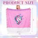 Peryiter Unicorn No Sew Fleece Blanket Craft Kit Tuck N' Tying Soft Plush DIY Felt Fleece Blanket Holiday Craft and Art Gift for Fun Home Activities, 54 Inches x 54 Inches