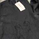 MEROKEETY Women's Long Sleeve Ribbed Bodysuits Crew Neck Slim Body Suits 2025 Knit Sweater Tops (Large, Black)