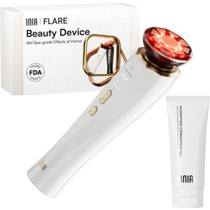 INIA 3-in-1 Skin Tightening Device True Beauty Glow Facial Massager Red Light Therapy for Face and Neck