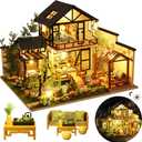 DIY Miniature House Kit, DIY Dollhouse Kit for Adults to Build, Mini House Kit with LED, Mayberry Street Miniatures, Ideal Gifts for Birthday, Valentine Christmas(Janpanese House)