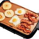 OVENTE Electric Griddle with 16 x 10 Inch Flat Non-Stick Cooking Surface, Removable and Adjustable Temperature Control, Indoor Grill for Instant Breakfast, Pancakes, Eggs or Burgers, Copper GD1610CO