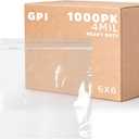 6" x 6" Heavy-Duty Zip Bags - 100 Count - Clear Plastic Reclosable Zipper Baggies, 4 Mil Thick Freezer Storage Poly Bags with Resealable Zip Top Lock for Packaging Food, Tools & Sharp Objects.