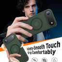 Magnetic for iPhone Air Case 2025,[Anti-Slip][Compatible with MagSafe][Military Grade Drop Protection] Shockproof Protective Translucent Matte Phone Case for iPhone 17 Air Case,Forest Green