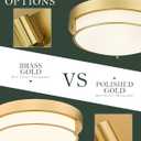 16" Flush Mount Ceiling Light, Farmhouse Style, Frosted Glass Shade,Brass Gold, for Living Room, Bedroom, Dining – CKCL4822-3W-BB