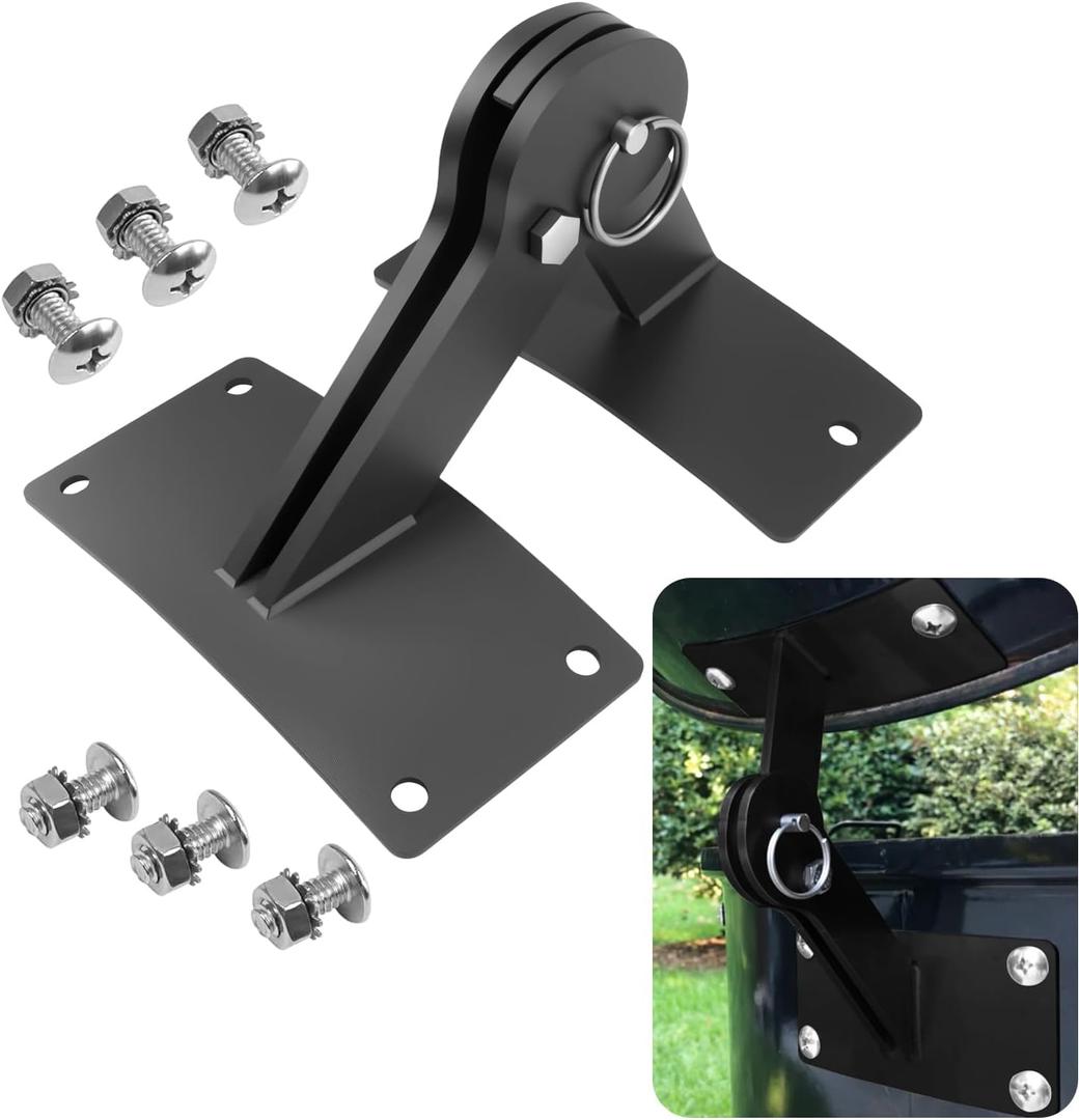 Stainless Lid Hinge Kit Compatible with Weber Smokey Mountain Grill 18.5" & 22.5" Model, One Touch BBQ Quick Release - Let The Lid Connect to The Grill, Black