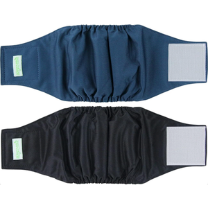 wegreeco Washable Dog Diapers - Washable Male Dog Belly Wrap - Pack of 2 - (Black, Navy, Medium)