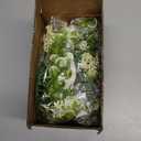 Leooomap 6 PCS Hydrangea Flower Candle Rings, 11.4" Flower Rings for Centerpieces, White Artificial Floral Candle Wreath Ring for Pillar Candles, Wedding Party Table Decor