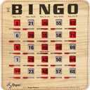 Regal Bingo Bulk Bingo Cards with Sliding Windows - Reusable Bingo Game Cards for Adults Large Group - 25 Pack, Woodgrain