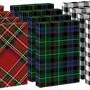Hallmark Medium Christmas Gift Boxes with Lids (12 Shirt Boxes, 3 Designs: Blue, Green, Red Plaid, Black Buffalo Check) for Christmas, Hanukkah, Birthdays, Father's Day