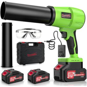 Brushless Leaf Blower Cordless, 980,000RPM, with 2 Batteries and Charger, Adjustable Speed, Lightweight, Handheld Electric Turbo Jet Blower Portable for Patio Cleaning, Lawn Care, Yard, Leaves, Dust