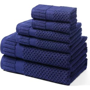 100% Cotton Bath Towels for Bathroom,Highly Absorbent Bath Towels Set Quick Dry, Luxury Soft Towels for Hotel(6 Piece)