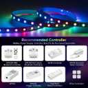 SEZO WS2812B ECO LED Strip Light 16.4FT/5M 60LEDs/m 300Pixels Individually Addressable Programmable 5050SMD Digital RGB Alloy Wires Flexible Dream Color IP30 Non-Waterproof PCB Black DC5V