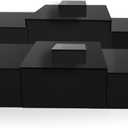 8 Pack Acrylic Risers for Display - Nesting Cubes Hollow Bottoms Stand - Black