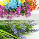 trytuny Artificial Flowers for Outdoor, 18 Bundle UV Resistant Fake Plants, Realistic Faux Silk Floral for Outside Indoor Porch Patio Window Box Planter Home Decor (Rosy Red Yellow Blue)