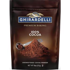 Ghirardelli Chocolate Unsweetened Cocoa Pouch, 8 Ounce (EXP 12/31/26)