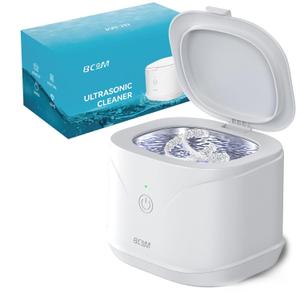 BCOM Retainer Cleaner, Ultrasonic Retainer Cleaner Machine 46kHz, Professional Portable Jewelry Cleaner for Dental Retainer, Mouth Guard, Ring, Jewelry, Easy Operation Removes Stains in 5 Mins