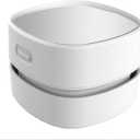 ODISTAR Desktop Vacuum Cleaner, Mini Table dust Sweeper Energy Saving,High Endurance up to 90 mins,Cordless&360 Rotatable Design for Keyboard/Home/School/Office(White AA Battery)