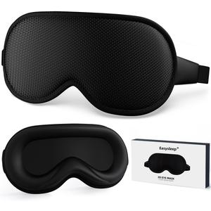 Easysleep Sleep Eye Mask 3D Contoured Cup Sleeping Mask with 100% Light Blocking and Adjustable Strap Soft Breathable Eye Cover Night Blindfold Mask for Men Women.