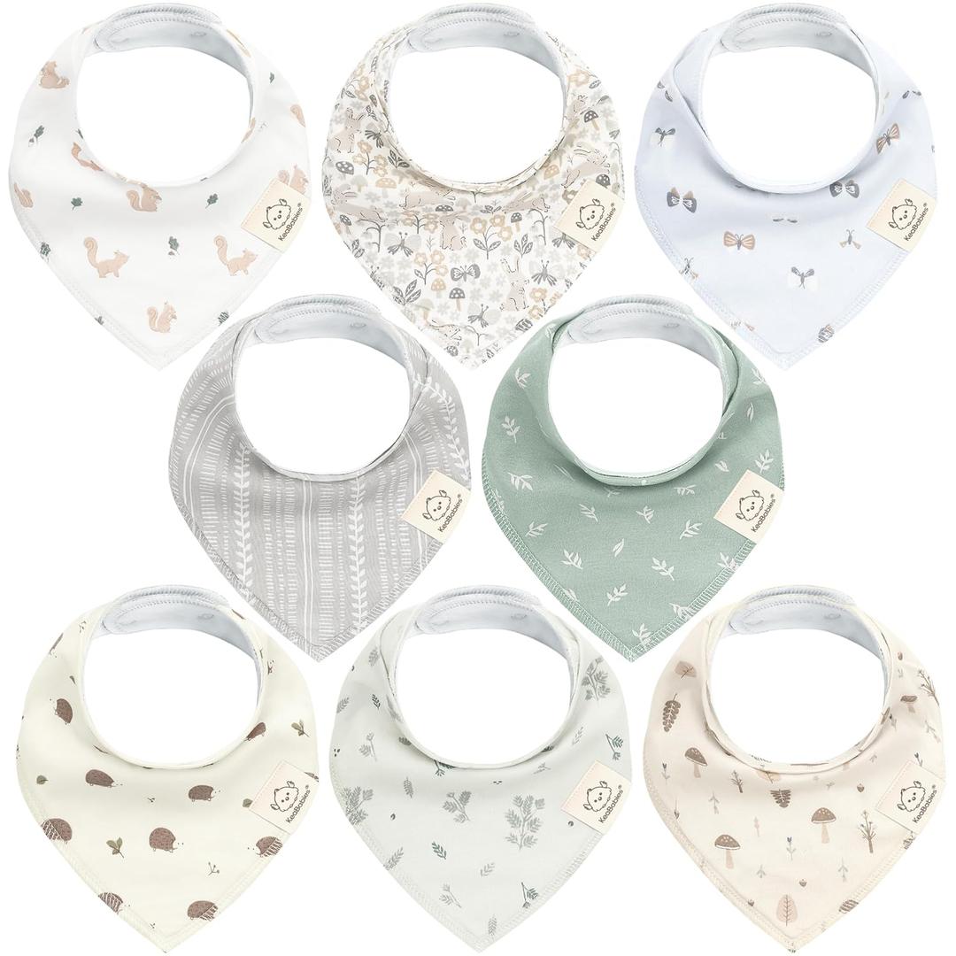 8-Pack Organic Baby Bandana Bibs for Girls - Super Absorbent Triangle Baby Bibs for Drooling and Teething Infant, 100% Cotton Extra Soft for Newborn, Infant 0-36 Months (Prairie) 8-Pack Organic Baby Bandana Bibs for Girls - Super Absorbent Triangle Baby Bibs for Drooling and Teething Infant, 100% Cotton Extra Soft for Newborn, Infant 0-36 Months (Prairie)