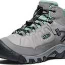KEEN Kids Targhee 4 Mid Height Durable Comfortable Waterproof, 1 Big Kid, Alloy/Granite Green