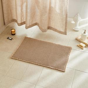 TYUU Waffle Bath Mat, Boho Bathroom Rugs Non Slip Washable Super Absorbent Quick Dry Farmhouse Bathroom Decor, 1'4" x 2' Khaki