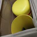 Pangda 2 Pcs Flat Top Bollard Covers Yellow and Red Bollard Post Sleeve for Home Parking Fence Pole Pipe (6" X 52")