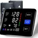 Blood Pressure Monitor, 9-17'' & 13-21'' Extra Large Blood Pressure Cuff Upper Arm, LED Color Backlit Screen Automatic Digital Blood Pressure Machine with USB Cable and 4 AAA Batteries