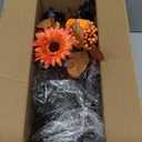 Sggvecsy Artificial Fall Flowers 2 Pcs Floral Arrangement with Metal Pot Fake Floral Stems Autumn Maple Leaves Branches Fall Silk Bouquets with Pumpkins Sunflower for Thanksgiving Home Table Decor