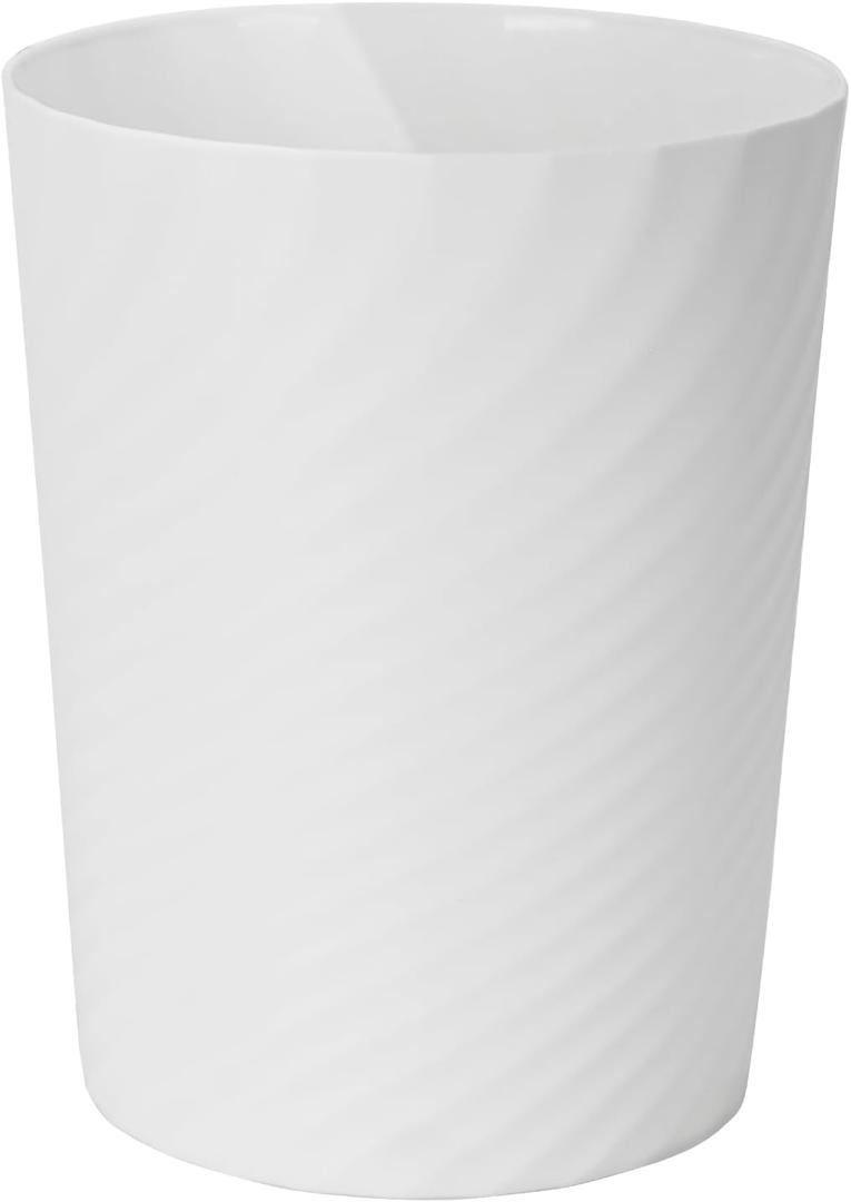 Trash Can - Small Waste basketbin - 1.8 Gallon- for Office,Home,Bathroom,Kitchen - White