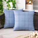 MIULEE Outdoor Waterproof Throw Pillow Covers Decorative Farmhouse Water Resistant Cushion Covers for Tent Patio Garden Couch Sofa Pack of 2, 20x20 Inch