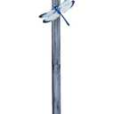 Outdoor Garden Bird Bath, 25.5 inch Height Bird Feeder, Metal Birdbath with Dragonfly for Garden Yard Patio Lawn Decoration, Gray