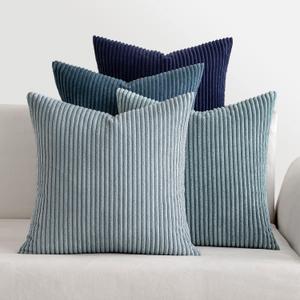 MIULEE Summer Throw Pillow Covers 18x18 Inch Set of 4 Western Neutral Decorative Cushion Covers Soft Boho Farmhouse Modern Coastal Spring Decor for Couch Bed Sofa Living Room Dark Blue Navy Series