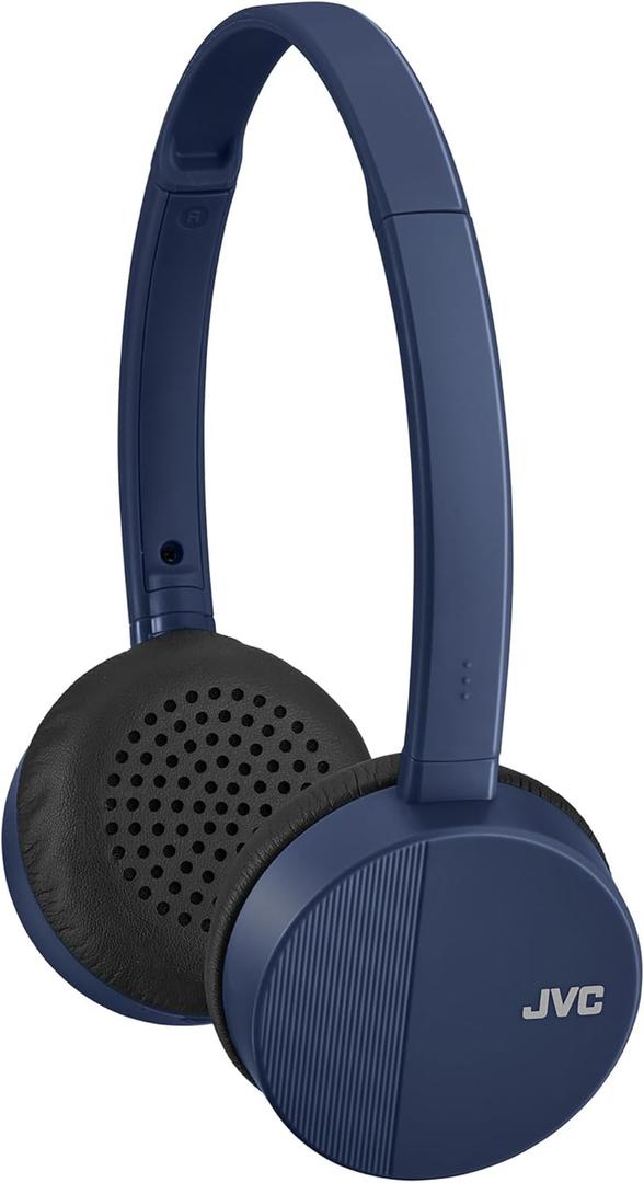 JVC HA-S23W Wireless Headphones - On Ear Bluetooth Headphones, Foldable Flat Design, 17-Hour Long Battery Life (Blue)