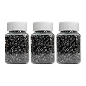 1500Pcs Silicone Beads for Hair Extensions, 5mm Silicone Lined Beads Microlink Rings Hair Extensions Tool (Dark Brown, 5mm)