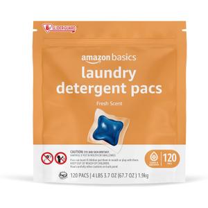 Amazon Basics Laundry Detergent Pacs, Fresh Scent, 120 Count (Previously Solimo) (120 Count (Pack of 1))