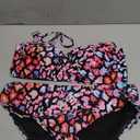 Women's Strapless Bandeau Bikini Set - Twist Front Two Piece Swimsuit Top with Side Tie Bathing Suit Bottom, L