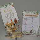 Patelai 321 Pcs Woodland Animals Baby Shower Decoration Forest Animal Neutral Gender Reveal Decoration Don't Say Games 5 Set Serve 50 Guests for Woodland Baby Shower Birthday Party Decor Supplies