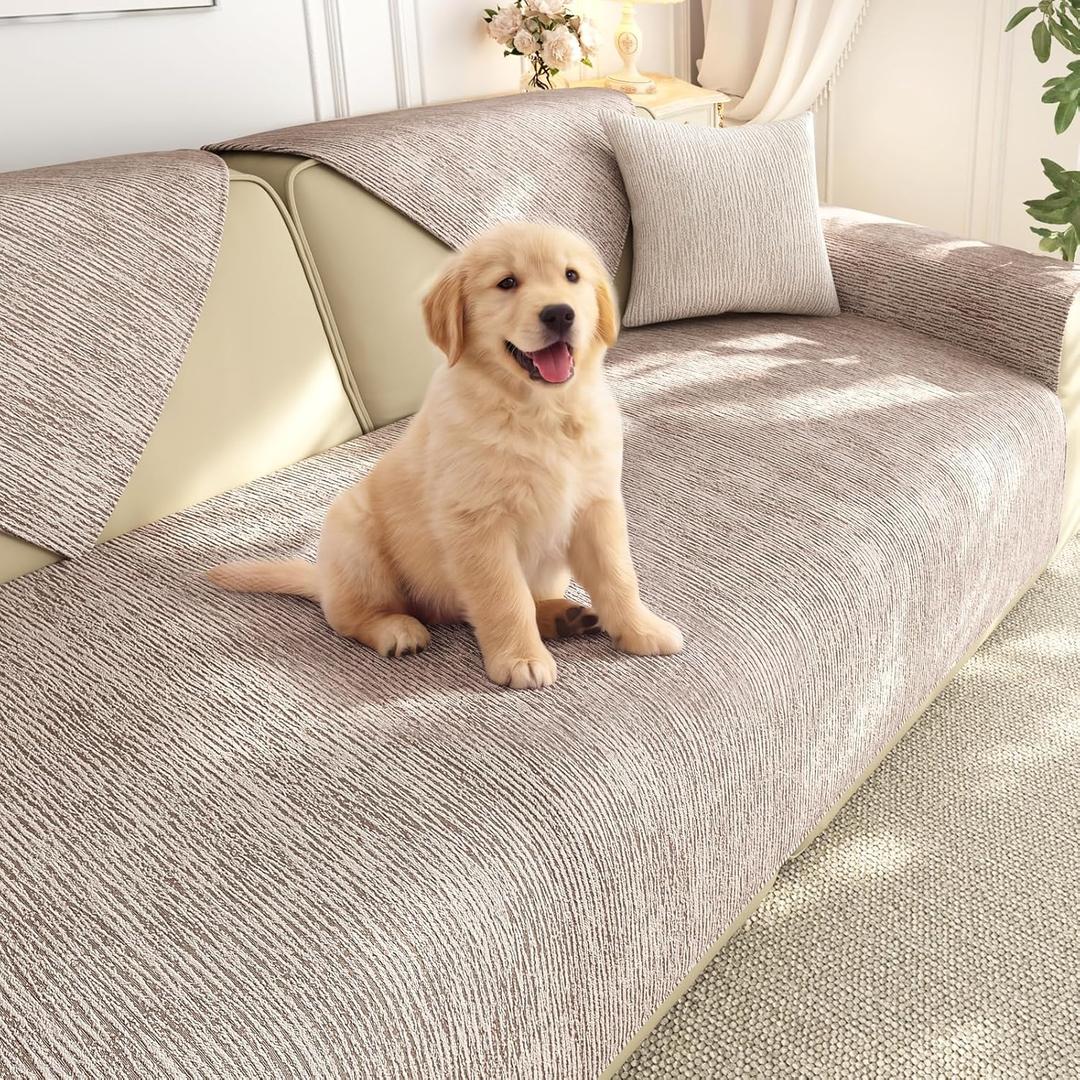 Non-Slip Couch Cover Washable for Pets, Sofa Cover for Sectional, Coffee, 1pc/36"×82" 