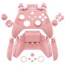 eXtremeRate ASR Version Redesigned Full Set Shell Buttons for Xbox Series X/S Controller, Ergonomic Trigger Stop Rubberized Grip Faceplate Backplate for Xbox Core Controller - Pale Red