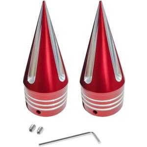 Motorcycle Axle Nut Covers 3.6"Front Axle Nut Cover Cap Spike Front Axle Caps Compatible with For Harley Touring Street Road Glide Electra Softail Sportster (Red)