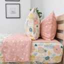 Beddy's Flower Blossoms Girls Durable Zipper Bedding for Kids, Bed in a Bag, Floral Sheets and Comforter, Easy to Make and Wash, Includes Pillowcase and Pillow Sham, Super Soft All Season (Twin)