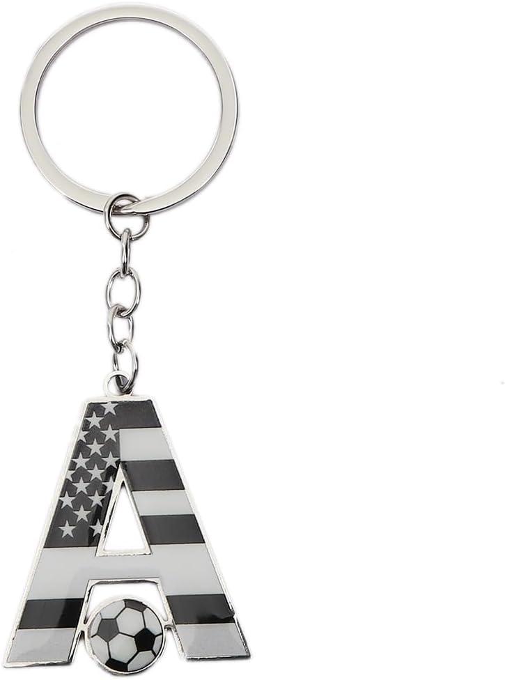 Bag Charms Initial A-Z Letter Keychain Bag Charm Soccer Keychain for Handbags Sports Bag