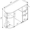 Furinno JAYA Desk, 38.4" Wide Gaming Desk with Bin Drawers, Computer Desk with Side Shelf, Office Desk for Study, Home Office, Bedroom, Dorm, Study Room, Espresso, 38"w With Storage Bin