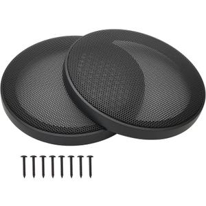6" Speaker Grill Covers, Car Speaker Subwoofer Guard Protector, ABS Plastic Frame with Metal Mesh, Black - 2Pcs
