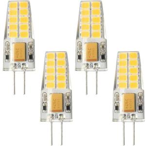 Lxcom Lighting 2.5W G4 led Light Bulbs AC/DC 12V G4 Mini LED Bulb(4 Pack)- 25W Halogen Light Bulbs Replacement Warm White 3000K JC T3 Lamp for Chandelier Display Puck Light Landscape Lighting