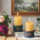Pure Beeswax Candles, Large Candles Beeswax Pillar Candles Set of 6-120 Hour Burn Time, Wedding Candle or Large Candle for Home Interior, Large - 2x2 inches