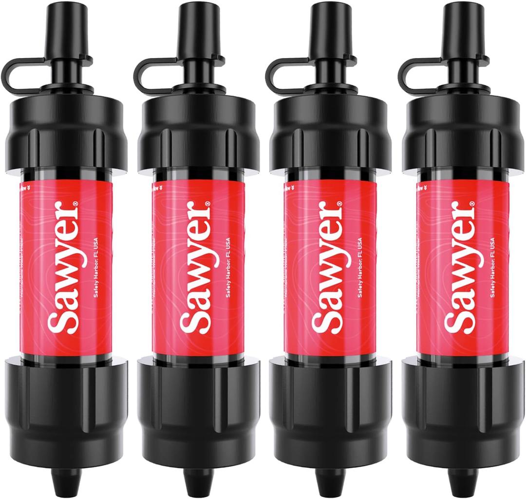 Sawyer Products Mini Water Filtration System (4-Pack, Red)